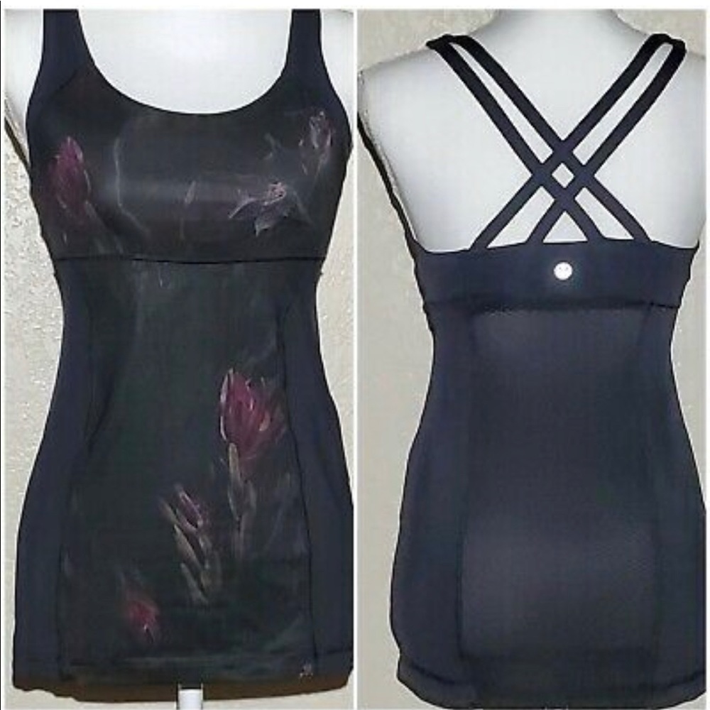 Lululemon Energy Tank Top Black Midnight Iris